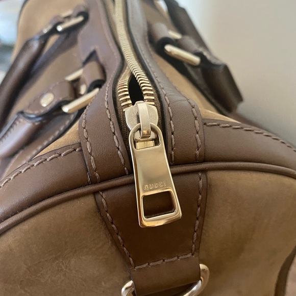 Gucci authentic Boston Joy Bag, suede beige. - Picture 4 of 6